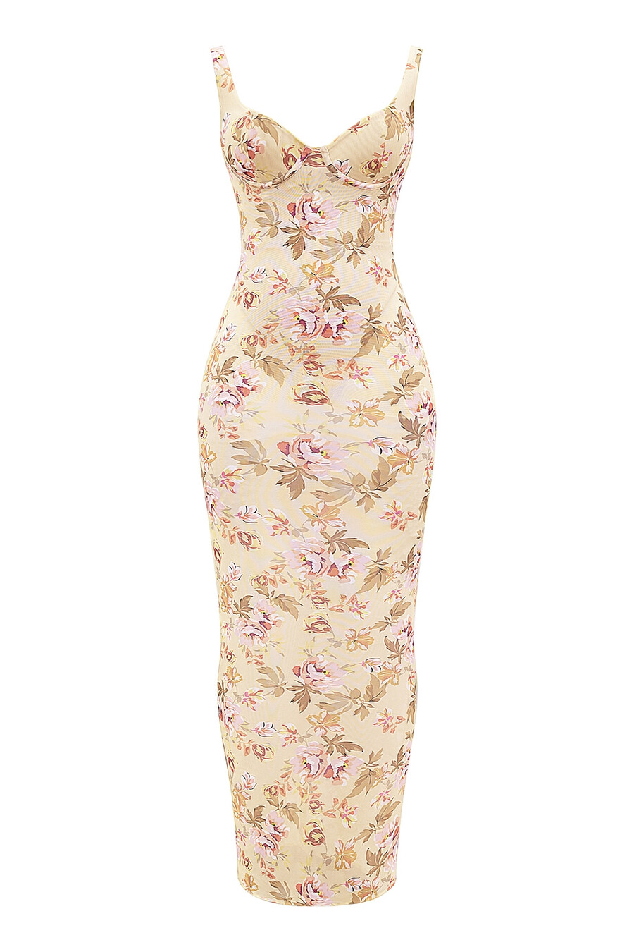 maxikleid mit honigblumenmuster