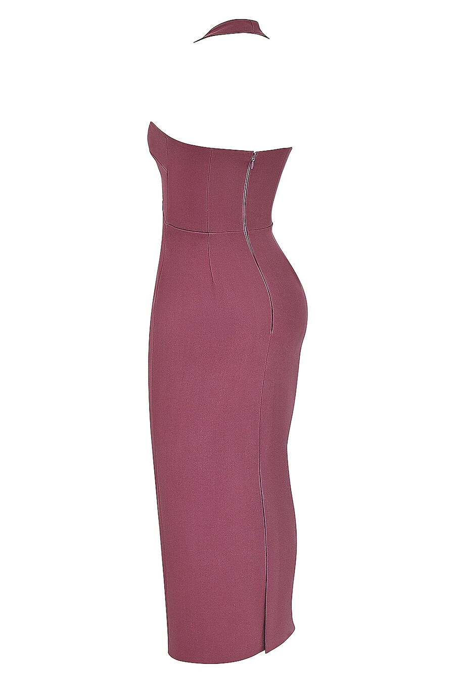 mulberry twill neckholder-maxikleid