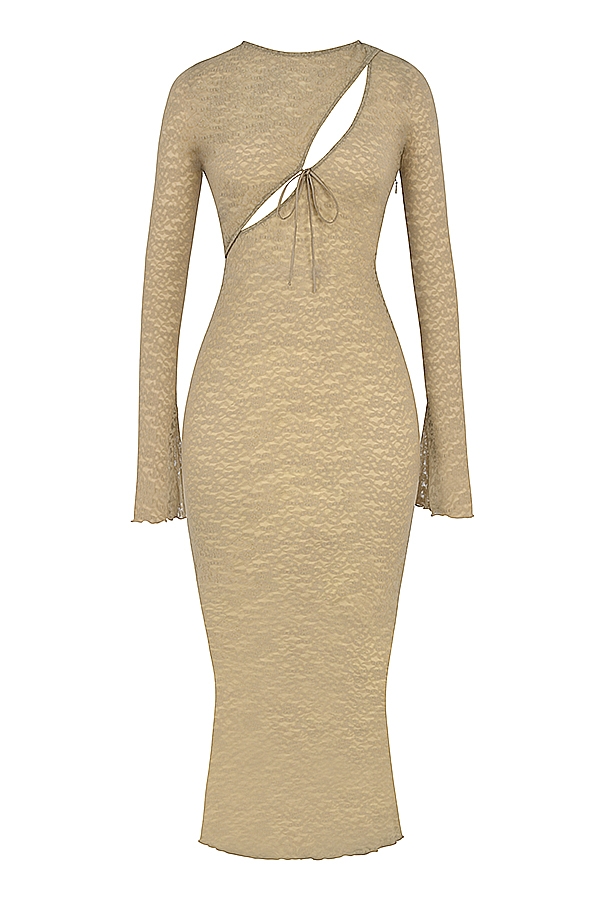maxikleid aus geblümter spitze