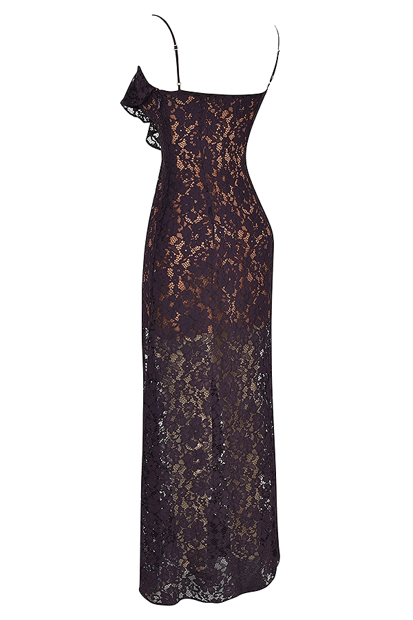 maxikleid aus spitze in nachtschatten