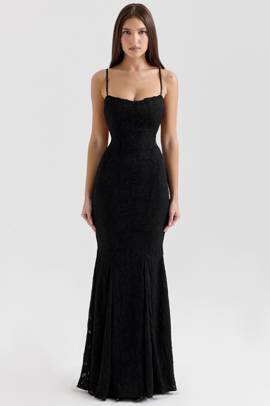 schwarzes maxikleid aus spitze