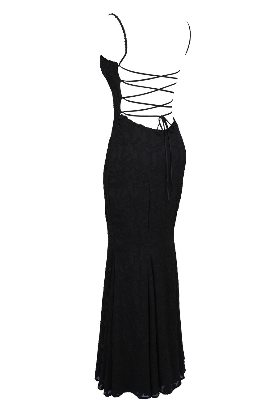 schwarzes maxikleid aus spitze