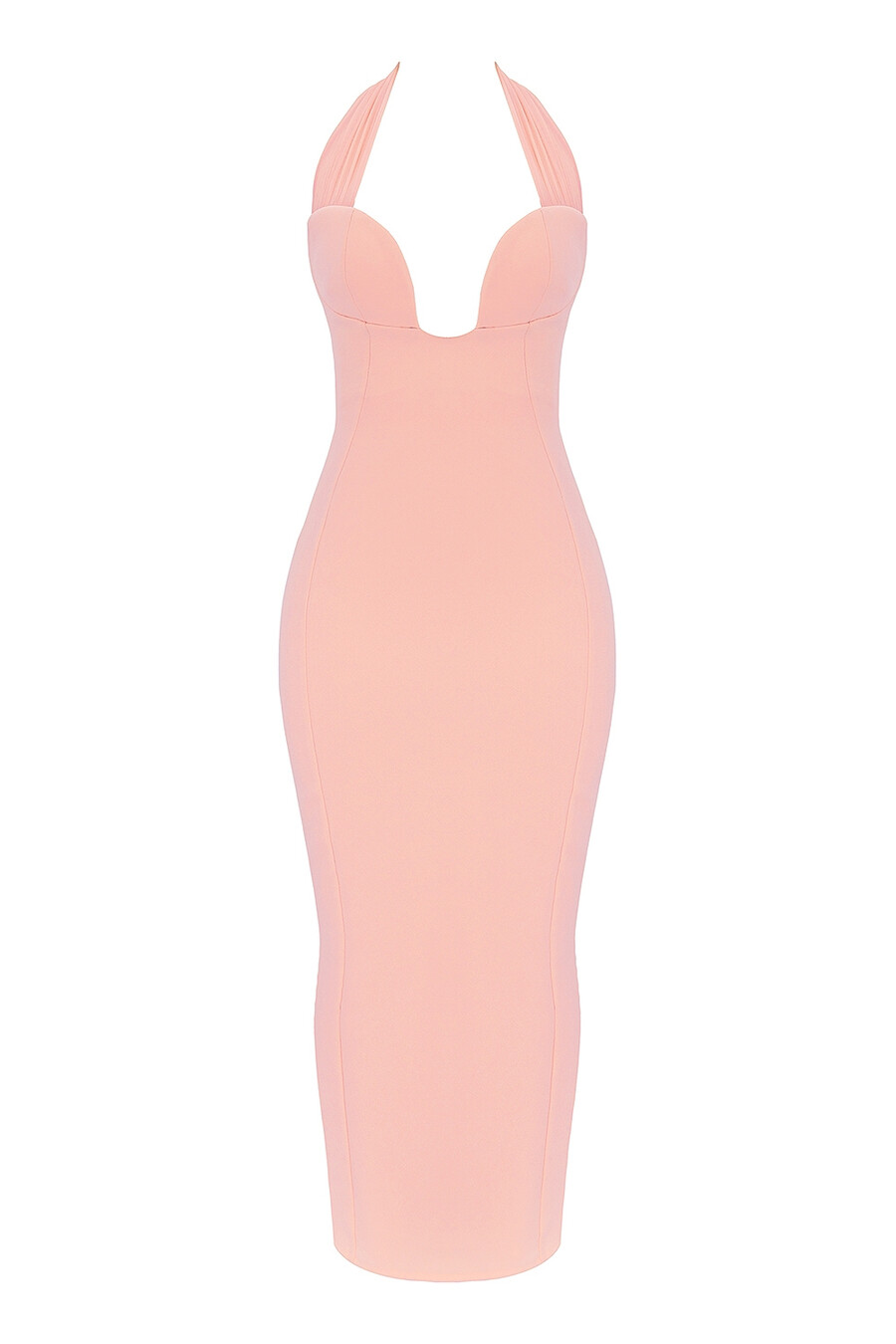 sorbet crêpe neckholder-maxikleid