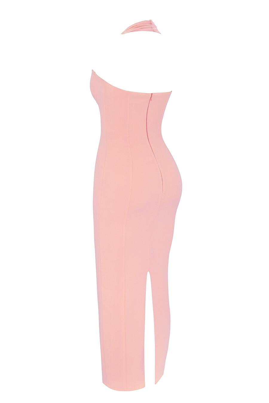 sorbet crêpe neckholder-maxikleid