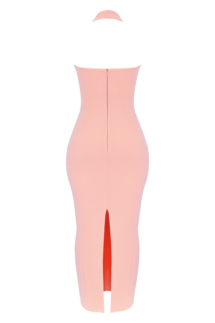 sorbet crêpe neckholder-maxikleid