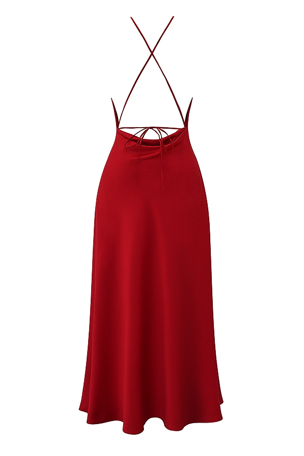 rotes maxikleid mit beinschlitz und rosenmuster