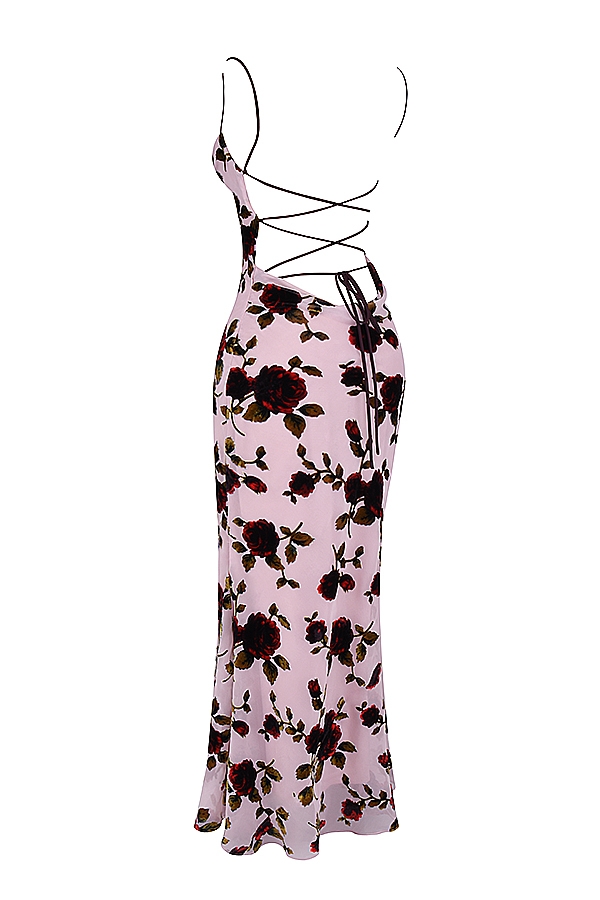 rosa devore maxikleid