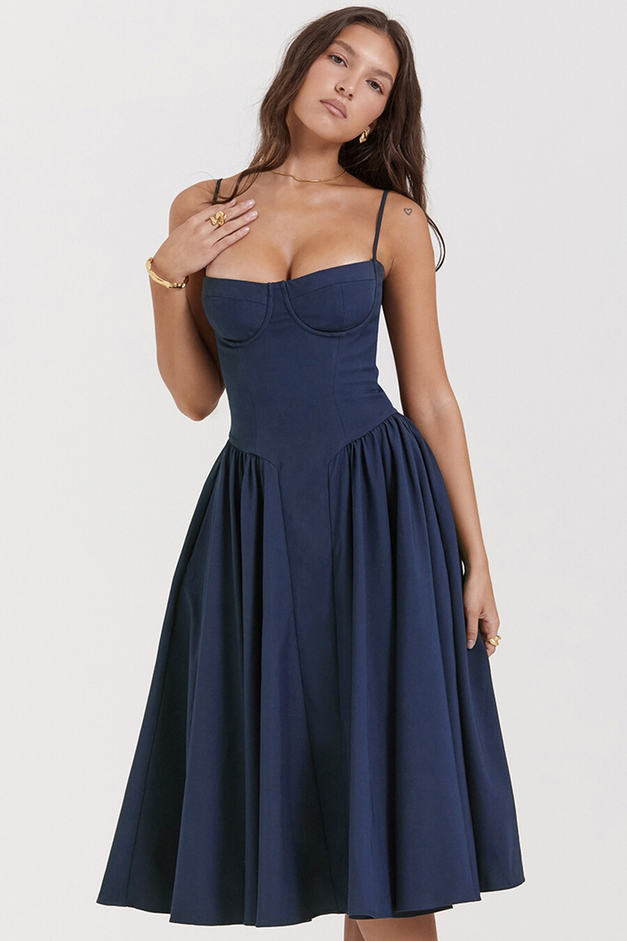 französisches marine-korsett-sommerkleid