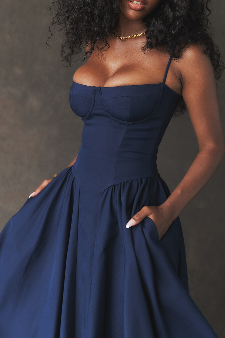 französisches marine-korsett-sommerkleid