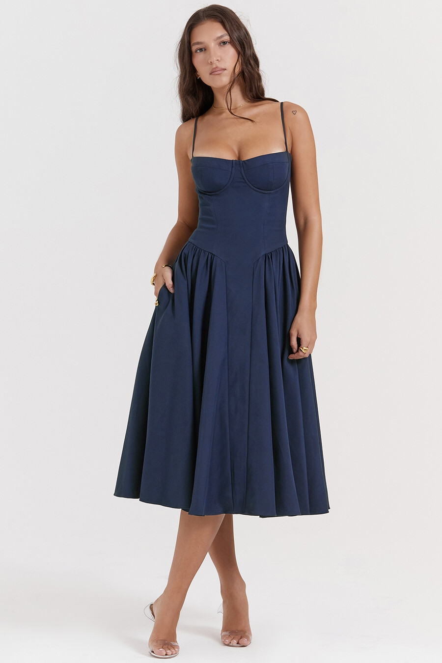 französisches marine-korsett-sommerkleid