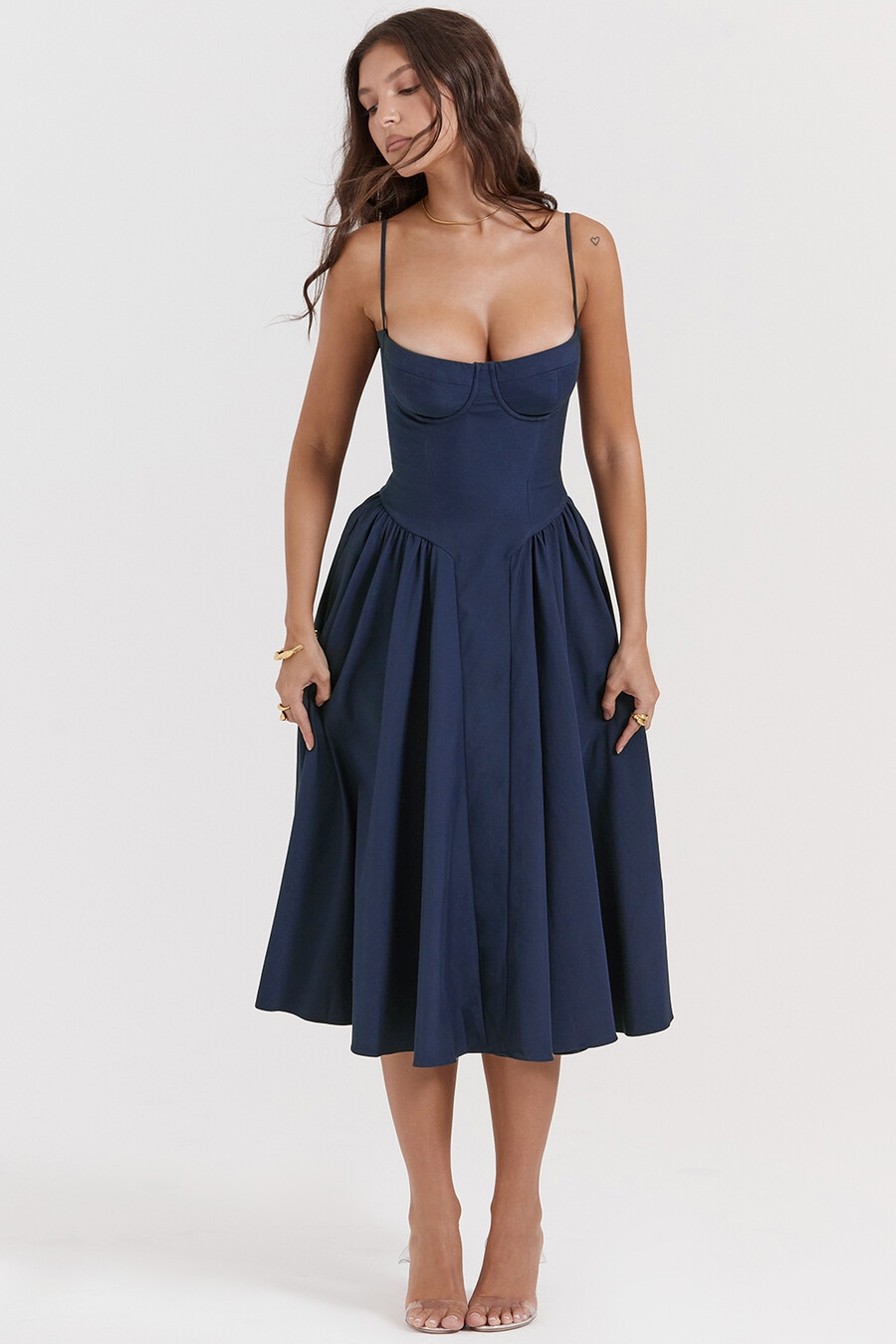 französisches marine-korsett-sommerkleid