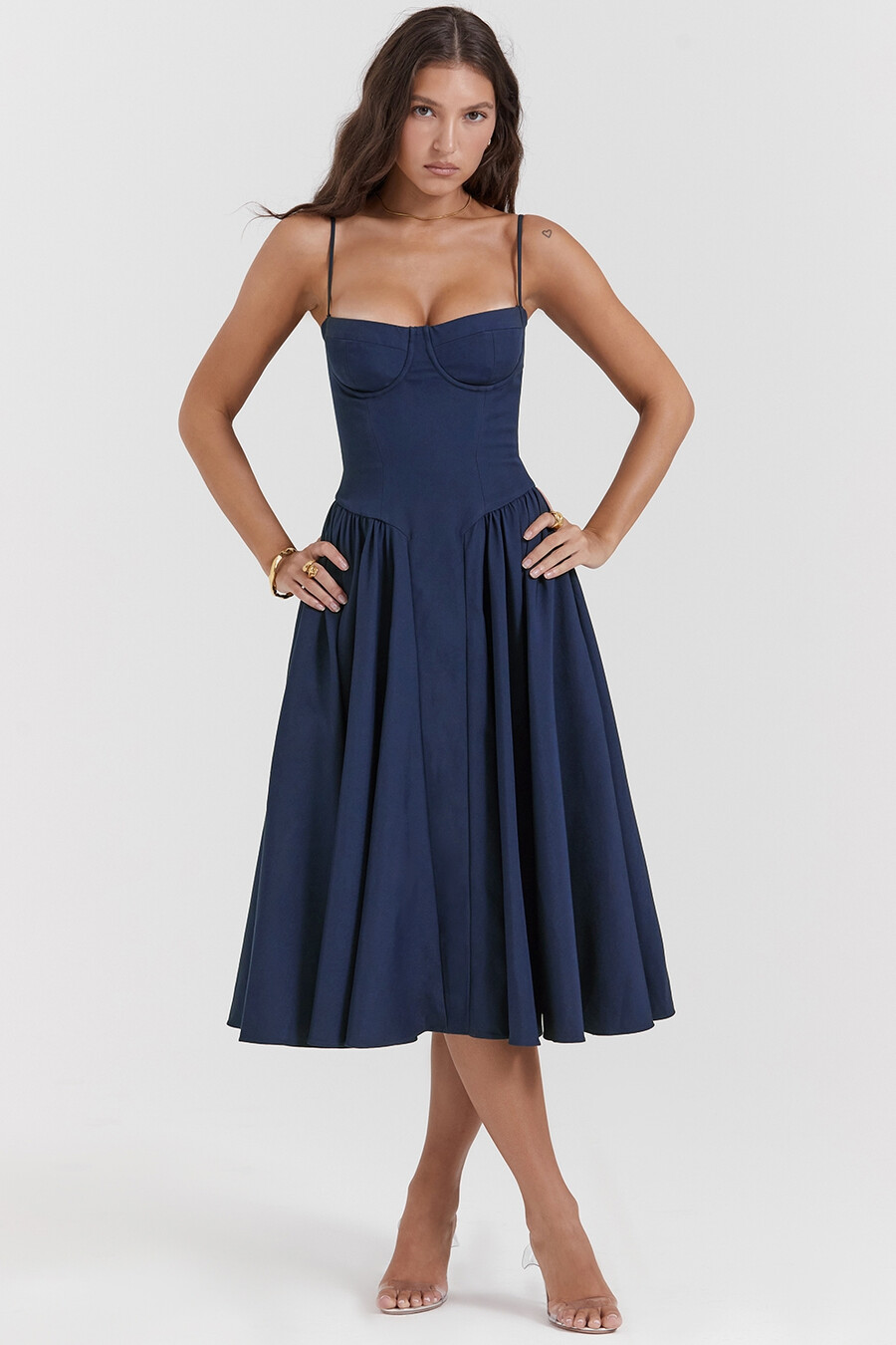 französisches marine-korsett-sommerkleid