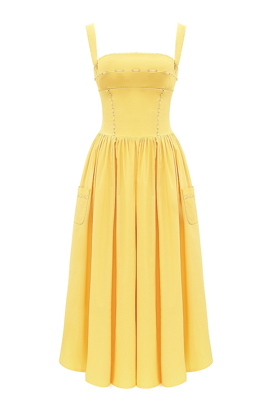 aprikosenfarbenes baumwoll-midikleid