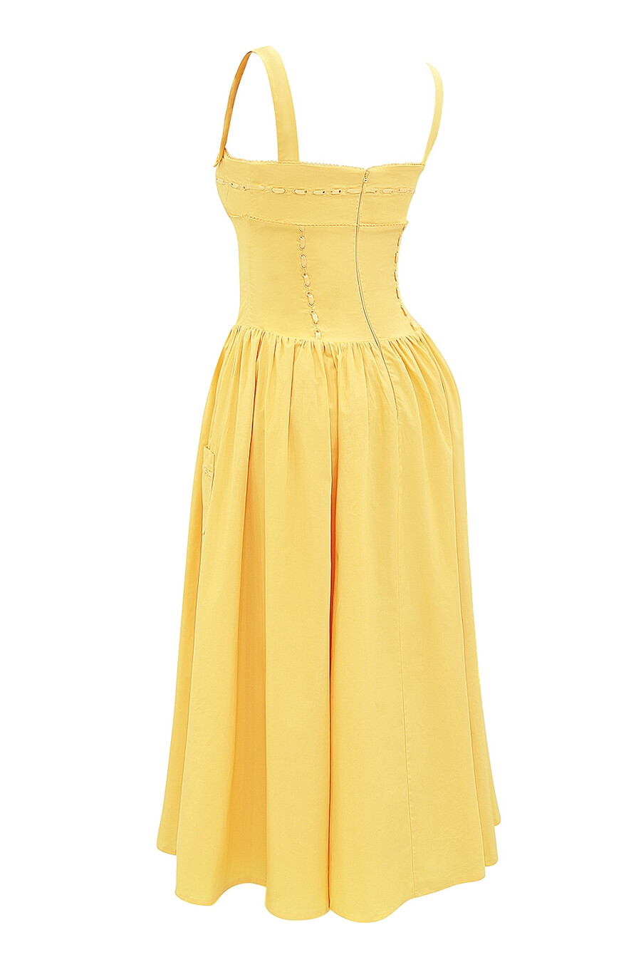 aprikosenfarbenes baumwoll-midikleid