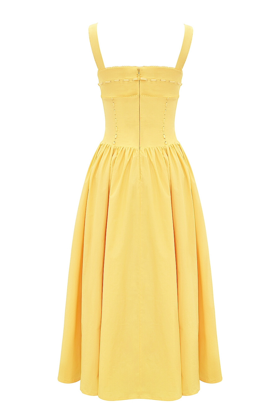 aprikosenfarbenes baumwoll-midikleid