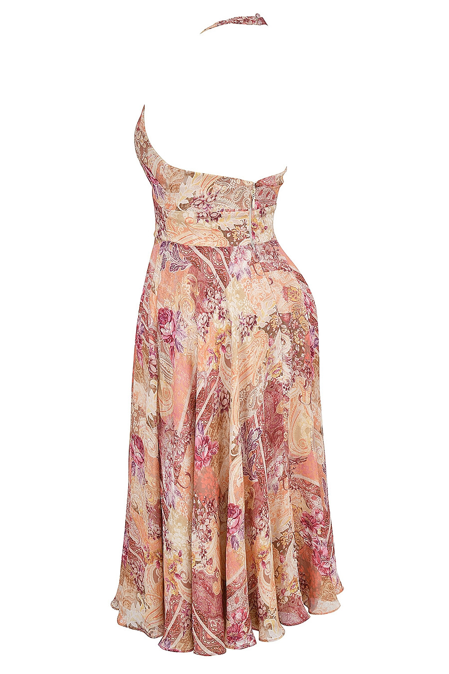 georgette-halterkleid mit paisley-patchwork-print