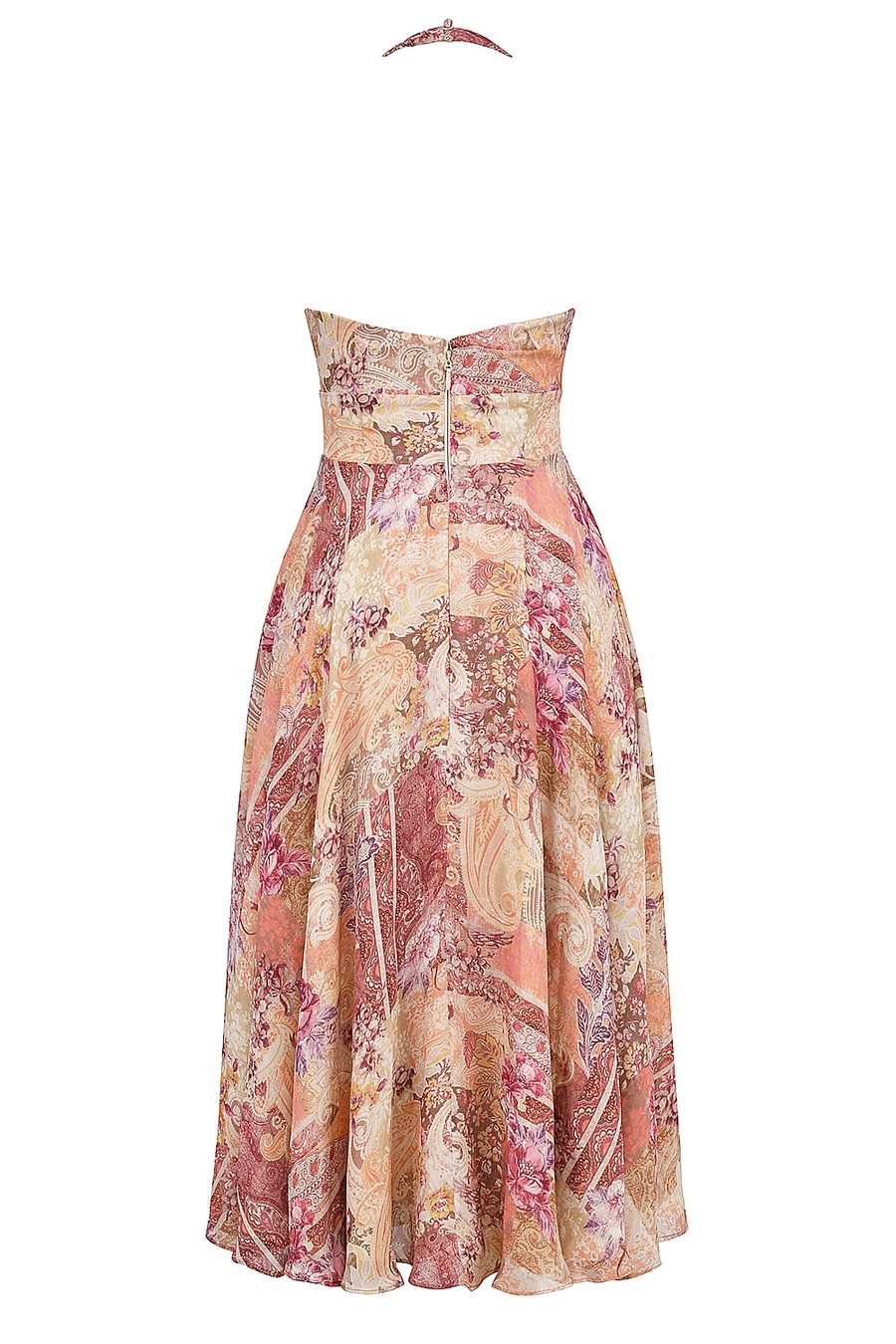 georgette-halterkleid mit paisley-patchwork-print