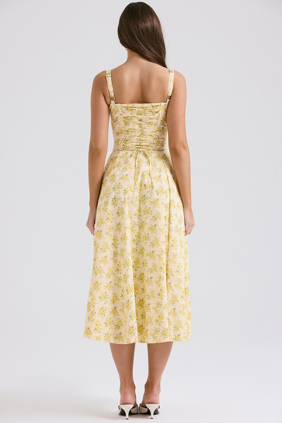 buttercup vintage-blumenmuster-baumwollbustier-sommerkleid