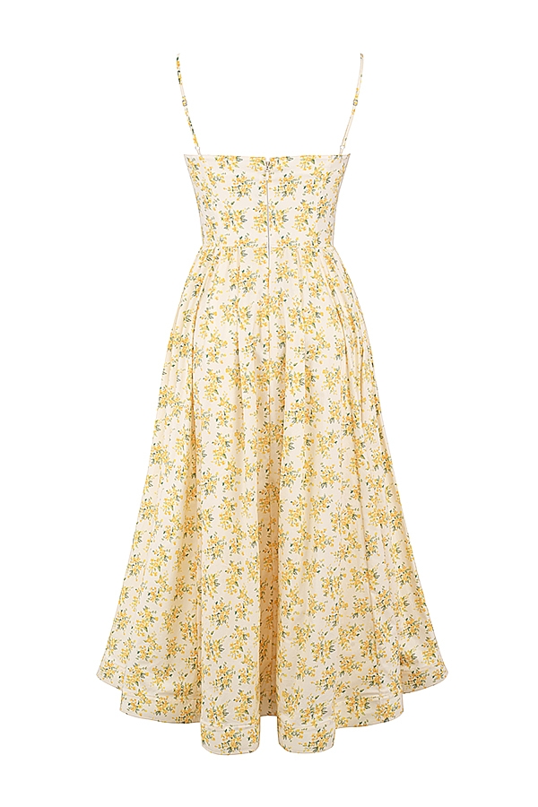 buttercup vintage-baumwoll-korsettkleid mit blumenmuster