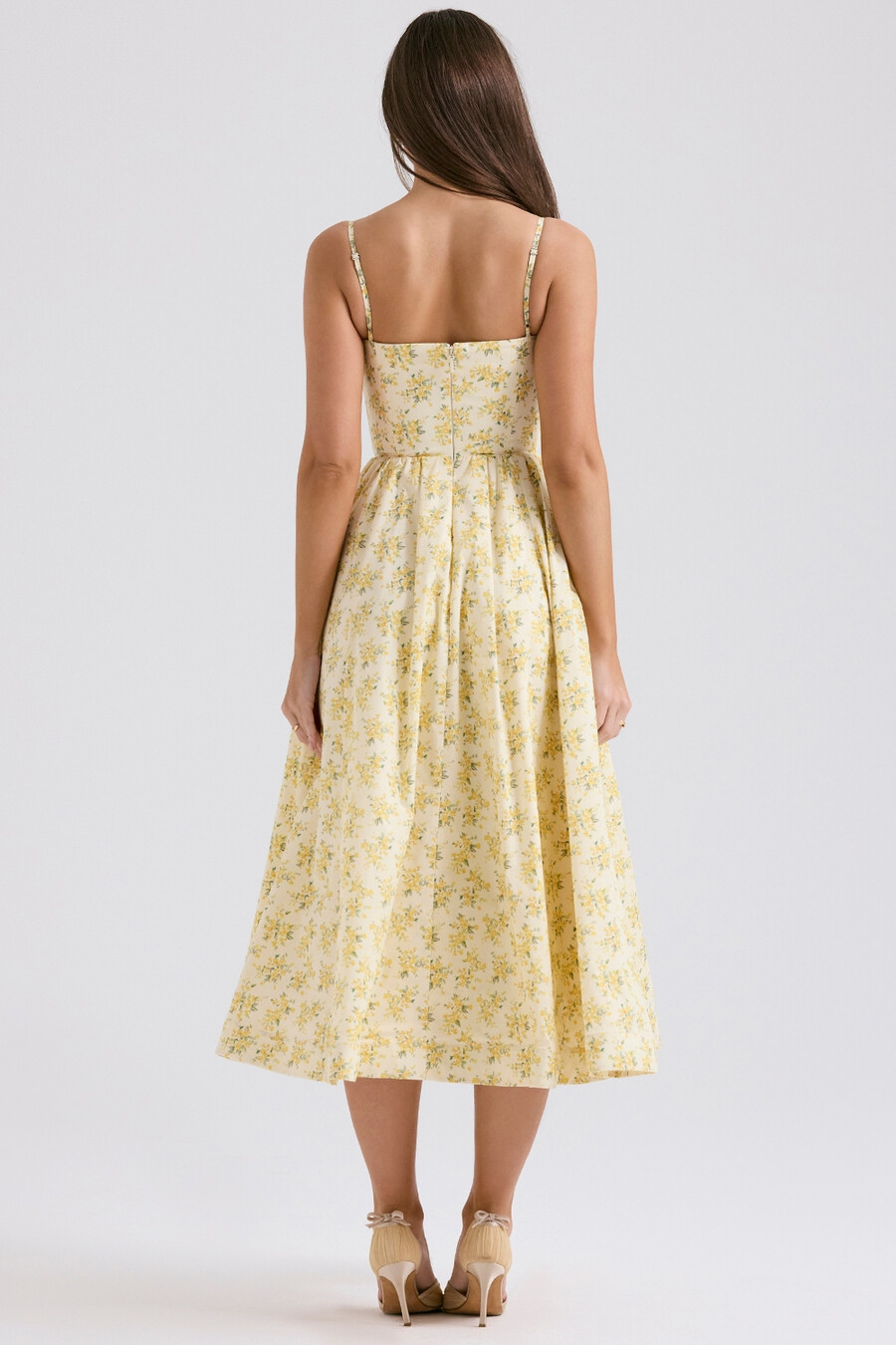 buttercup vintage-baumwoll-korsettkleid mit blumenmuster