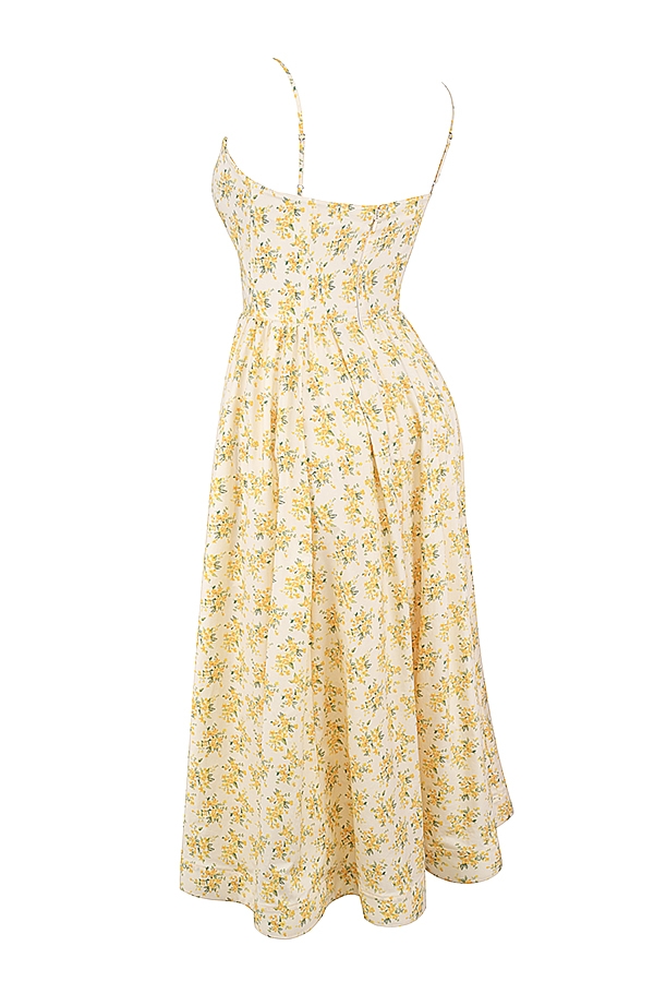 buttercup vintage-baumwoll-korsettkleid mit blumenmuster
