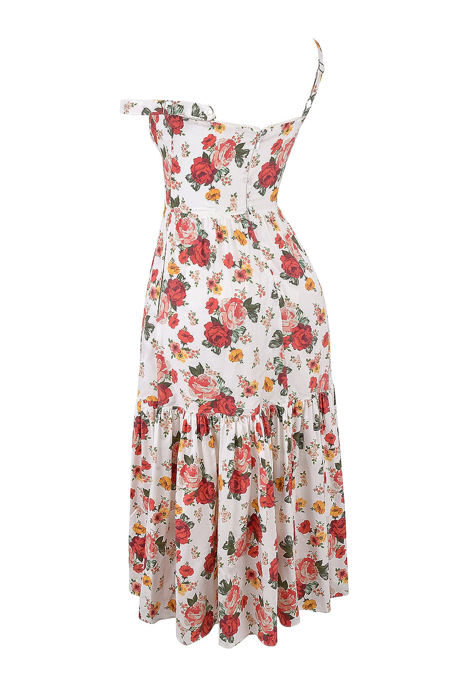 sommerkleid aus baumwolle mit italienischem rosenmuster