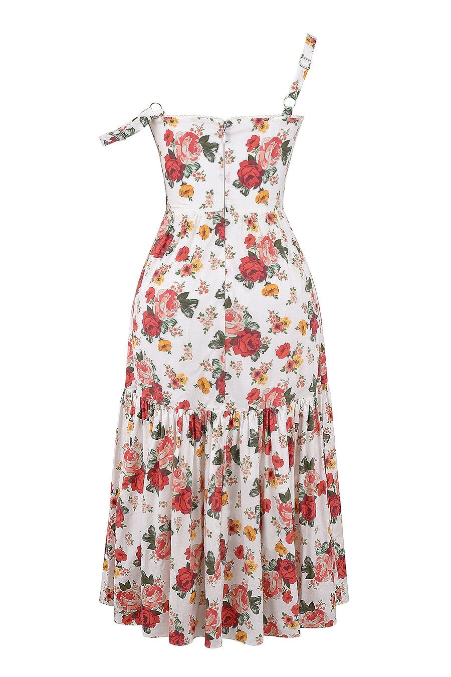 sommerkleid aus baumwolle mit italienischem rosenmuster