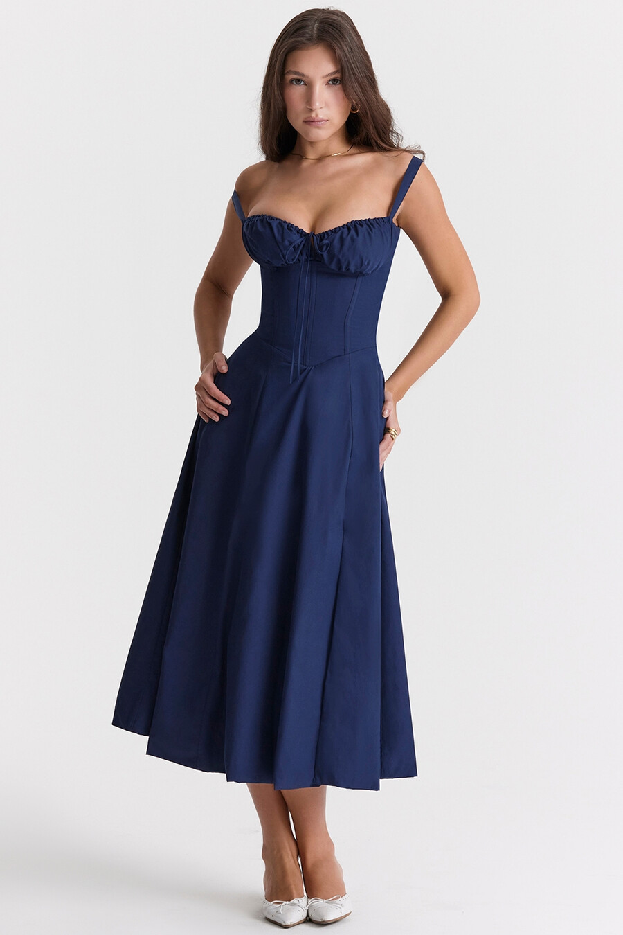 französisches marine-bustier-sommerkleid