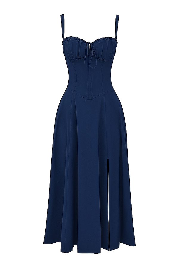 französisches marine-bustier-sommerkleid