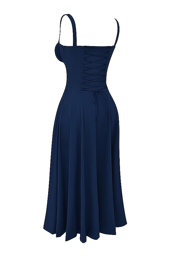 französisches marine-bustier-sommerkleid
