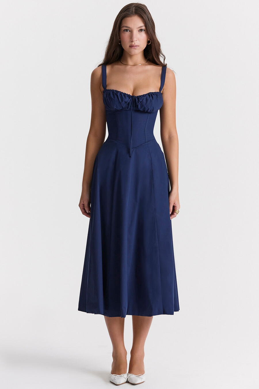 französisches marine-bustier-sommerkleid