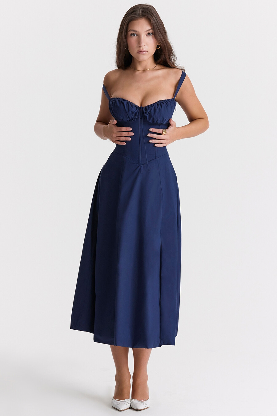 französisches marine-bustier-sommerkleid