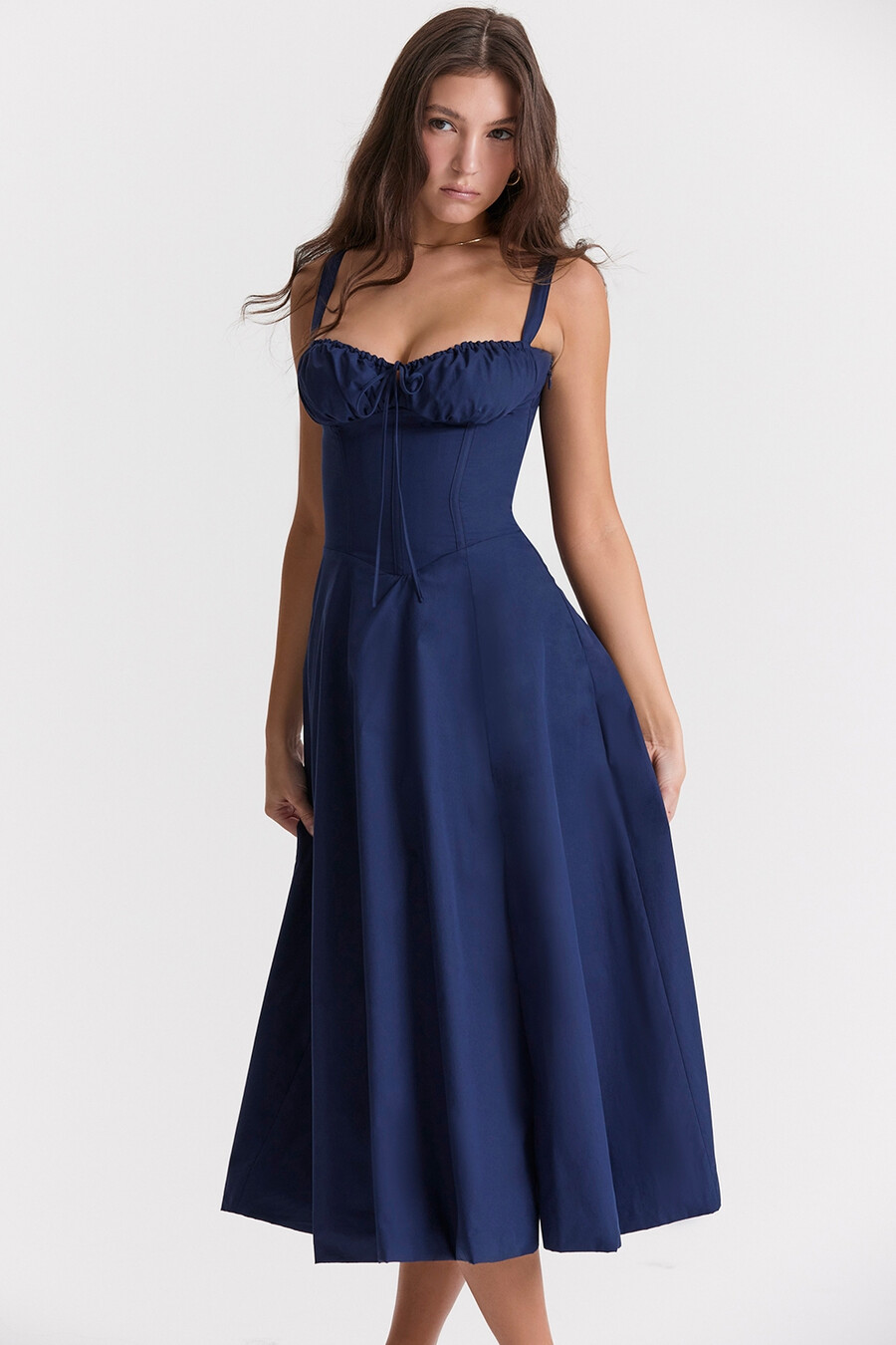 französisches marine-bustier-sommerkleid