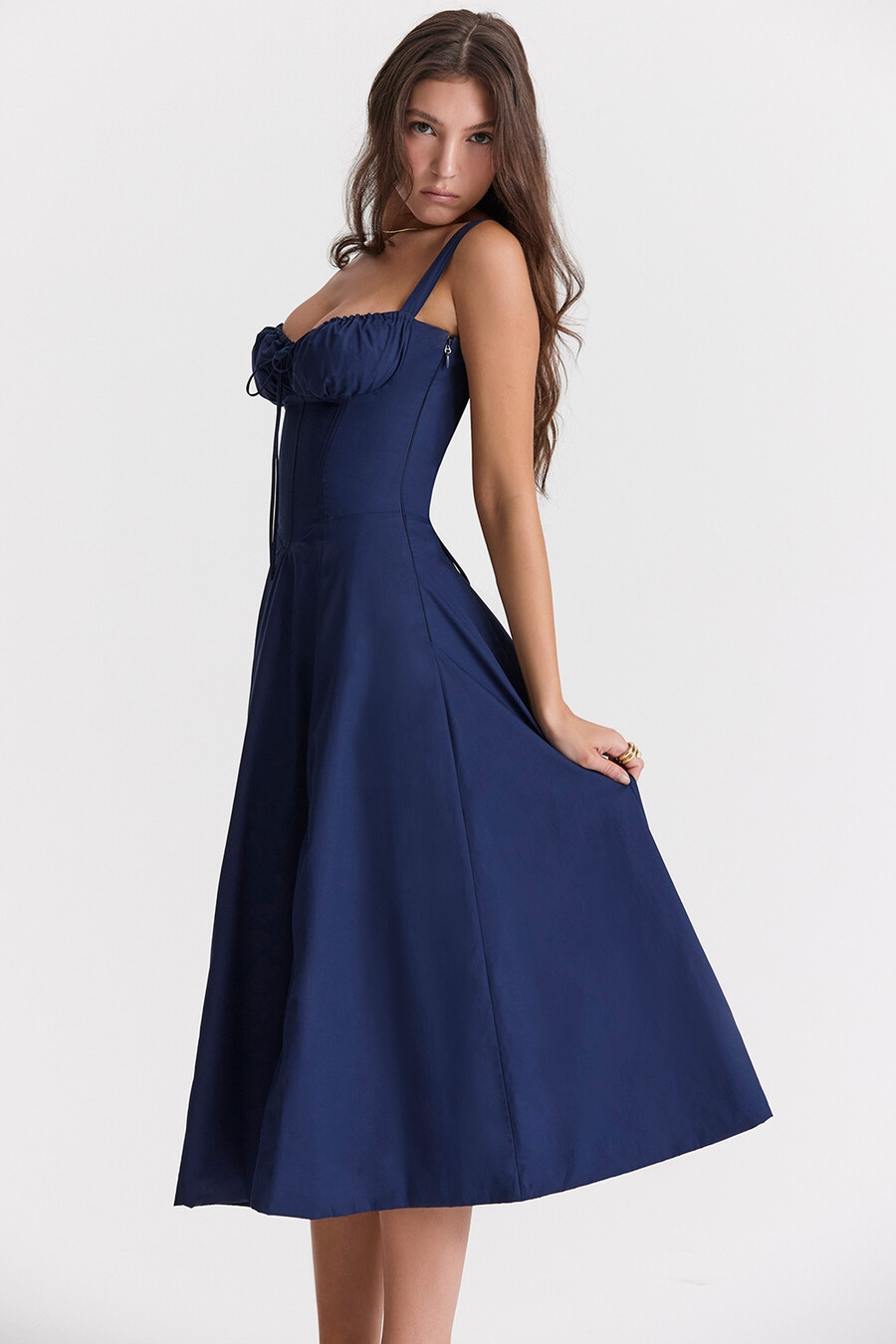 französisches marine-bustier-sommerkleid