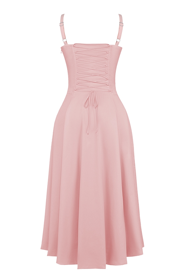 babyrosa bustier-sommerkleid