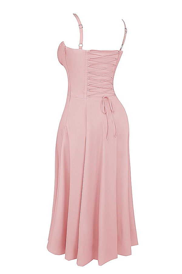 babyrosa bustier-sommerkleid