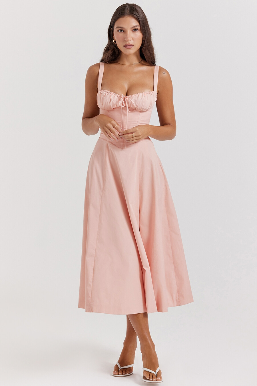 babyrosa bustier-sommerkleid