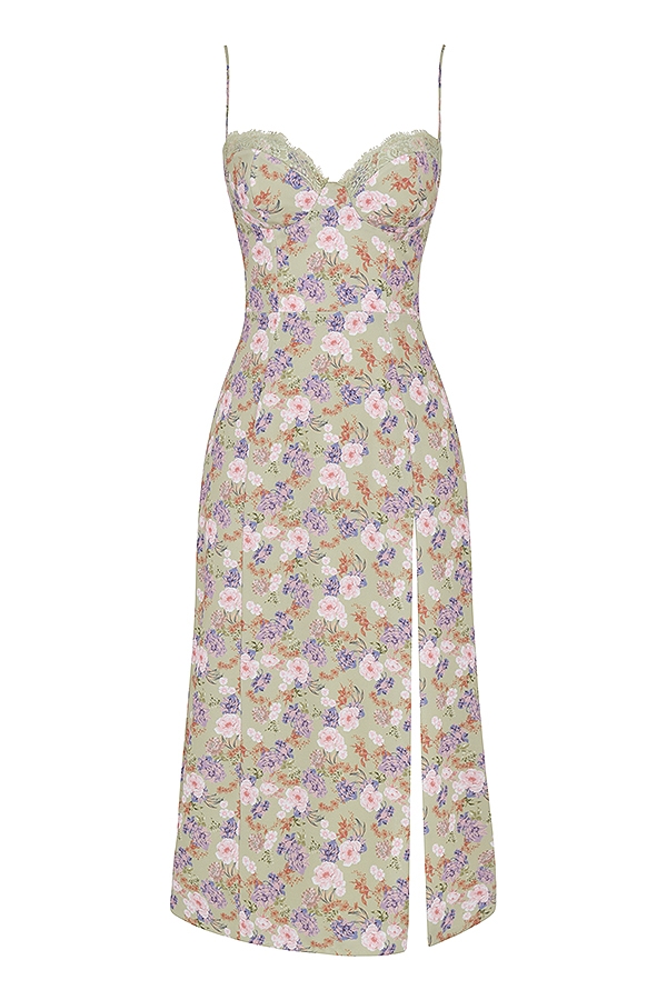 midi-sommerkleid mit pfingstrosenmuster