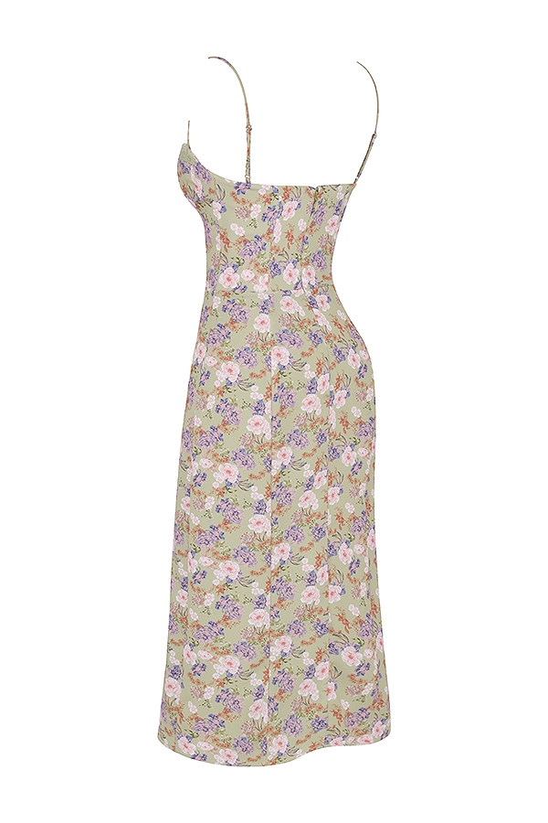 midi-sommerkleid mit pfingstrosenmuster