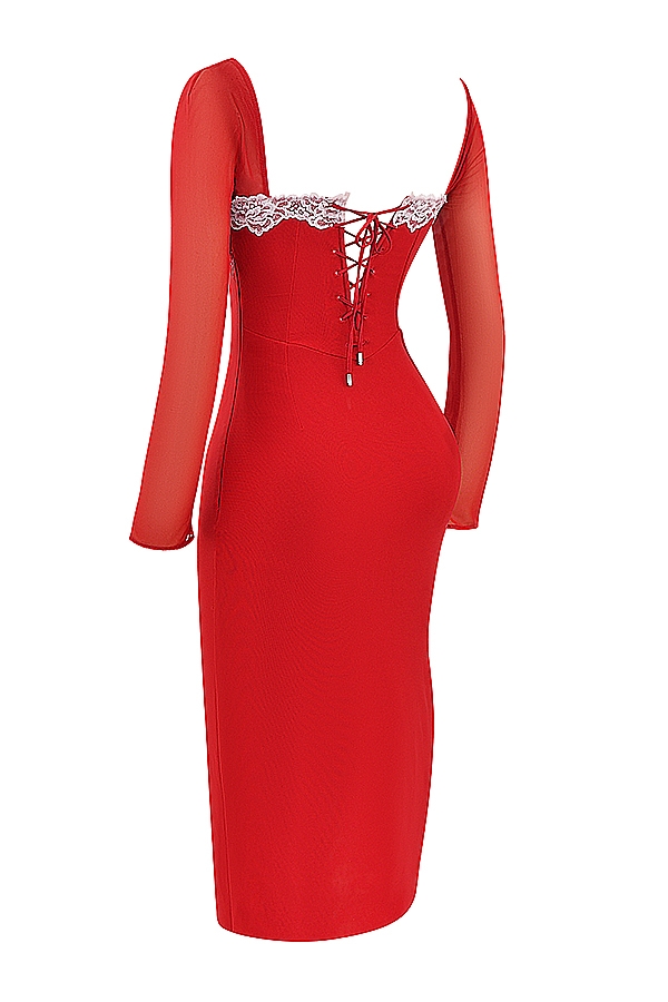 scharlachrotes korsettkleid