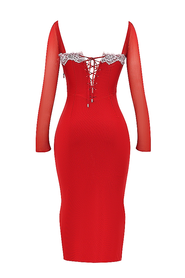 scharlachrotes korsettkleid