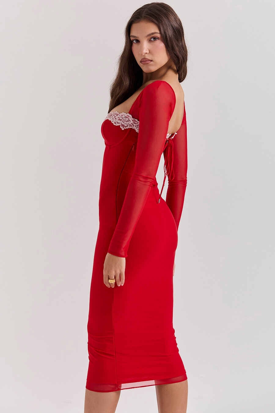 scharlachrotes korsettkleid