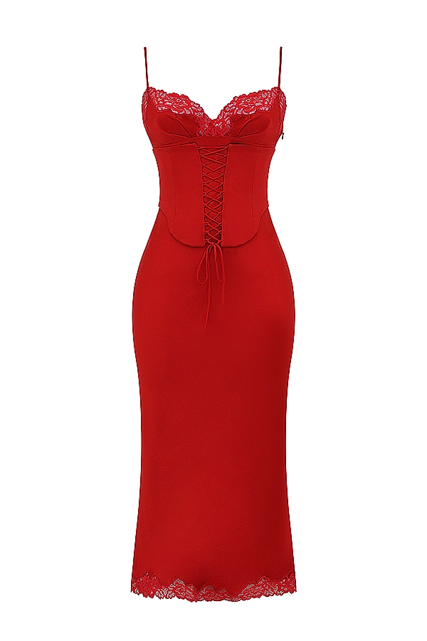 satin-unterkleid mit roten rosen