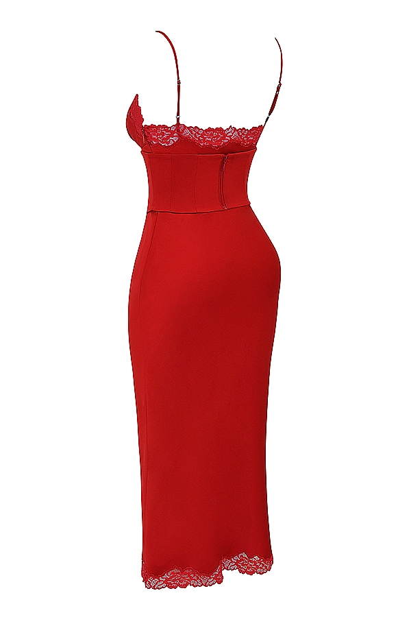 satin-unterkleid mit roten rosen