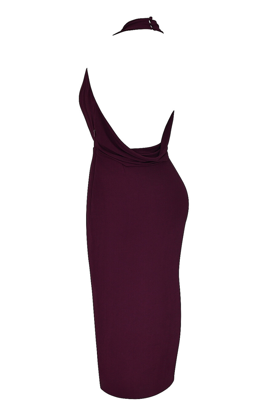 merlotfarbenes drapiertes midikleid