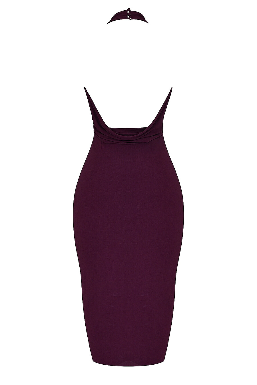 merlotfarbenes drapiertes midikleid
