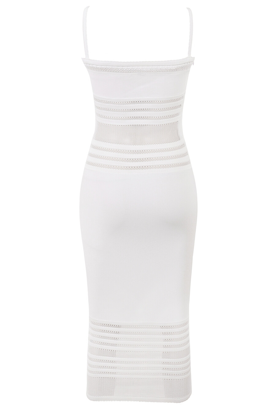elfenbeinfarbenes zartes strick-midikleid