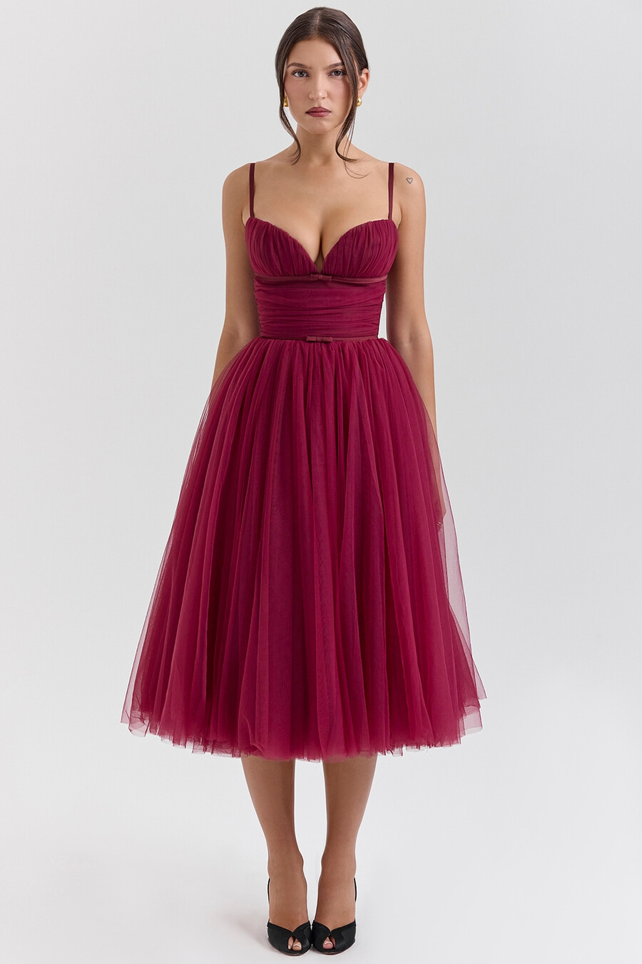 cabernet tüll midikleid