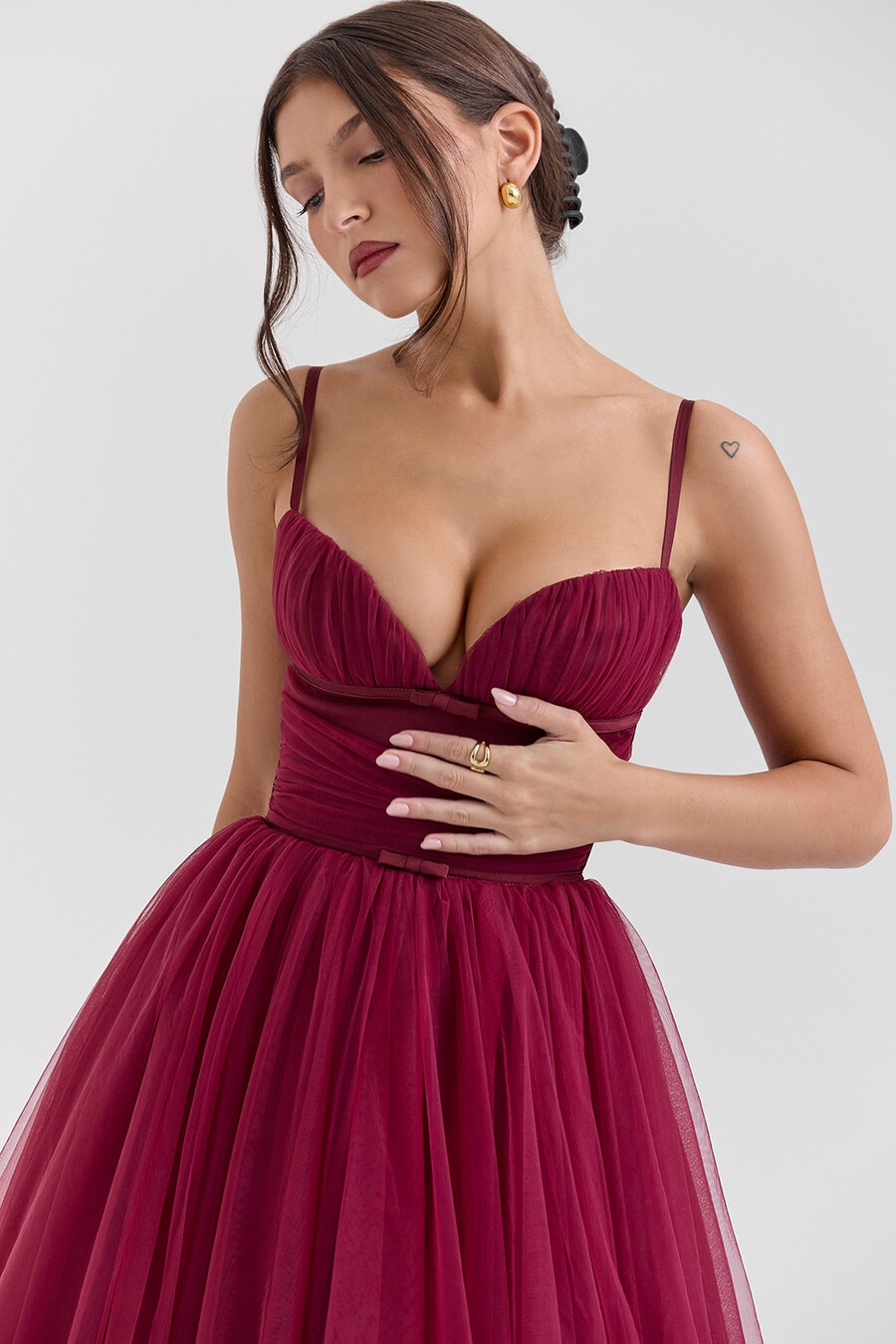 cabernet tüll midikleid