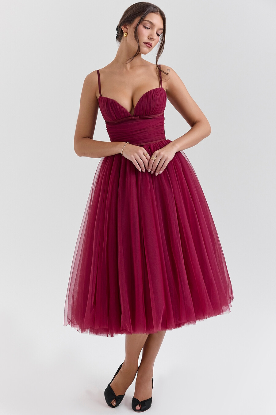 cabernet tüll midikleid